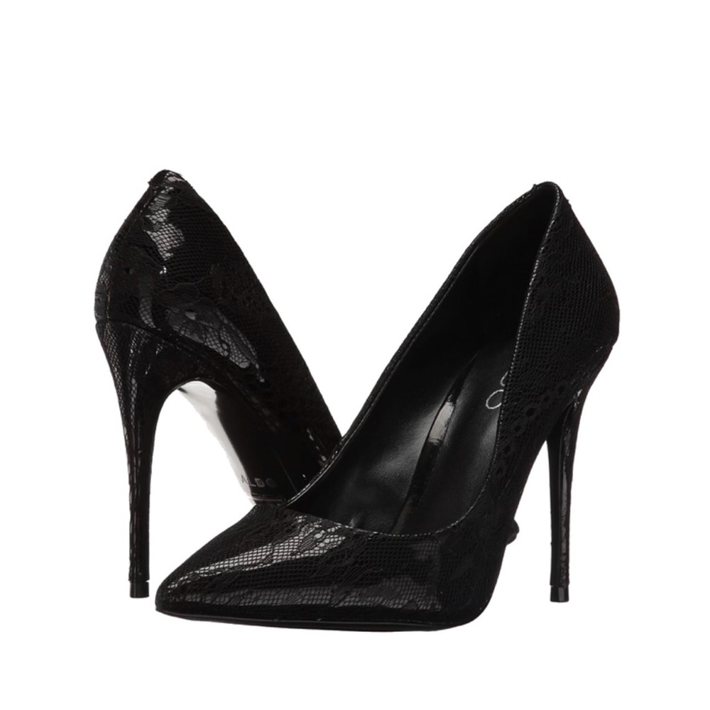 Aldo Black Lace Heels